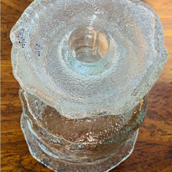 USA VintageTextured Glass Candle Holder - Picture 5 of 6